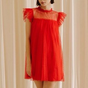 Storia Vibrant Red Tulle Dress